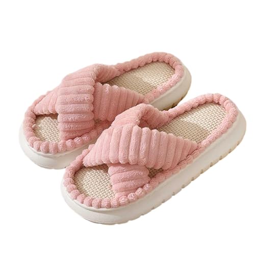 Hausschuhe Damen Herren Nicht Rutsch Plüschhausschuh Bequem Weiche With Memory Foam Schlappen Slip-On Gästehausschuhe Drinnen Und Draußen Im Herbst Und Winter von Generisch