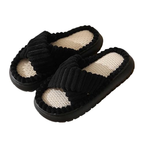 Hausschuhe Damen Herren Nicht Rutsch Plüschhausschuh Bequem Weiche With Memory Foam Schlappen Slip-On Gästehausschuhe Drinnen Und Draußen Im Herbst Und Winter von Generisch
