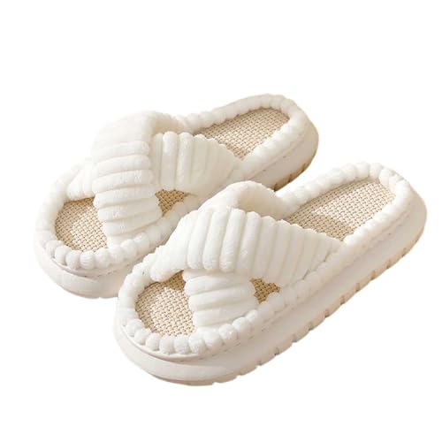 Hausschuhe Damen Herren Nicht Rutsch Plüschhausschuh Bequem Weiche With Memory Foam Schlappen Slip-On Gästehausschuhe Drinnen Und Draußen Im Herbst Und Winter von Generisch