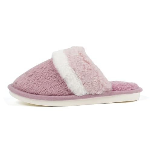 Hausschuhe Damen Herren Paare Männer Frauen Slip On Pelzigen Flache Hause Winter Runde Zehe Halten Warme Drucke Hausschuhe Schuhe Sommerkind Schuhe Damen (Red, 43) von Generisch