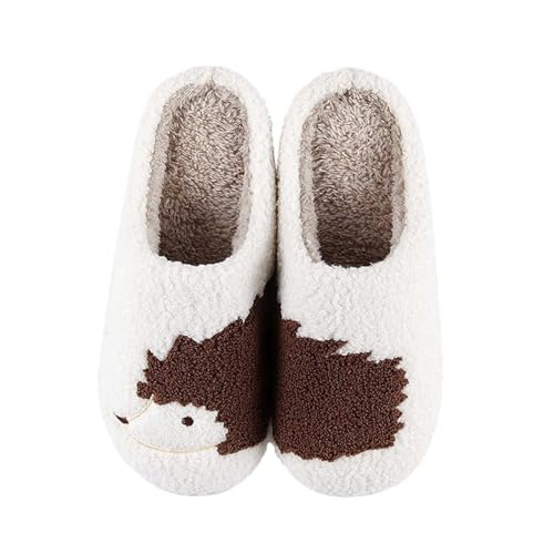 Hausschuhe Damen Herren Rutschfeste Sohle Plüschhausschuh Bequem Der Igel With Memory Foam Schlapfen Slip-On Gästehausschuhe Im Herbst Und Winter Outdoor/Indoor von Generisch