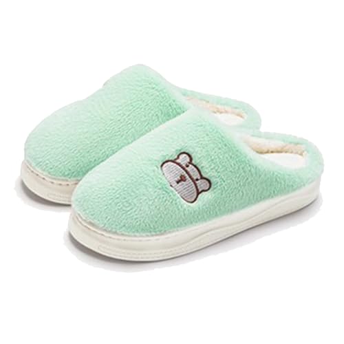 Hausschuhe Damen Herren Weihnachts- Geschlossene Zehenpartie Flache Unterseite Warme Hausschuhe Damen Schuhe 39 Mit Absatz (Light Green, 37) von Generisch