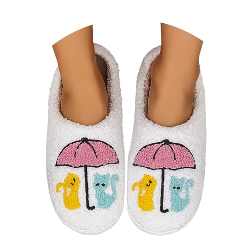 Hausschuhe Damen Herren Winter Flache Plüsch Pantoffeln Winterliche Kuschelig Warme Plüschschuhe Filzpantoffeln Filzhausschuhe Frauen Clogs Slipper Damenschuhe Outdoor Indoor von Generisch