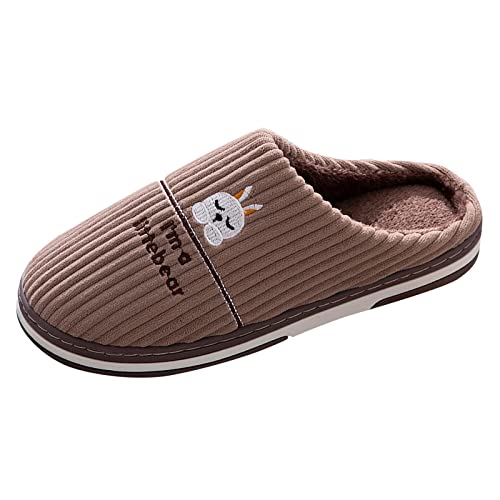 Hausschuhe Damen Herren Winter Waschbar Orthopädische Pantoffeln Bequeme Breite Füße Hallenschuhe Slip on Filzpantoffeln Rutschfeste Slippers Warmem Plüschfutter gästehausschuhe waschbar Kaffee 42 von Generisch