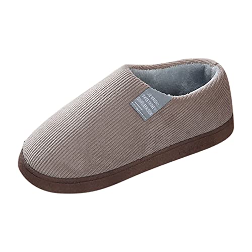 Hausschuhe Damen Herren Winter Waschbar Orthopädische Pantoffeln Bequeme Breite Füße Hallenschuhe Slip on Filzpantoffeln Rutschfeste Slippers Warmem Plüschfutter hausschuhe mit fussbett Kaffee 42 von Generisch