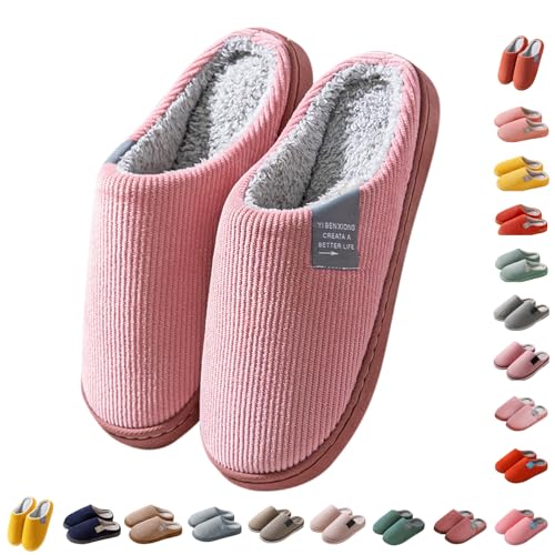 Hausschuhe Damen Herren Winter Waschbar Orthopädische Pantoffeln Bequeme Breite Füße Hallenschuhe Slip on Filzpantoffeln Rutschfeste Slippers Warmem Plüschfutter kuschel hausschuhe damen Mintgrün 35 von Generisch
