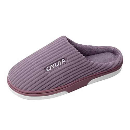 Hausschuhe Damen Herren Winter Waschbar Orthopädische Pantoffeln Bequeme Breite Hallenschuhe Slip on Filzpantoffeln Rutschfeste Slippers Warmem Plüschfutter filzhausschuhe für herren Dunkelblau 43 von Generisch