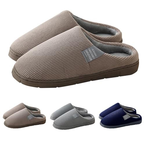 Hausschuhe Damen Herren Winter Waschbar Orthopädische Pantoffeln Bequeme Breite Hallenschuhe Slip on Filzpantoffeln Rutschfeste Slippers Warmem Plüschfutter orthopädische pantoletten damen Kaffee 43 von Generisch