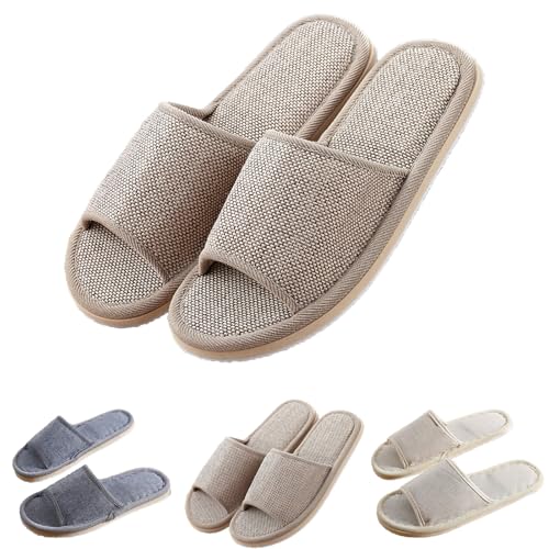 Hausschuhe Damen Offen Baumwolle Hausschuhe-Damen Weiche Sohle Pantoffel Rutschfeste Slippers Comfy Hauspantoffeln Leicht Pantoletten Elegante Damenhausschuhe Weich Hausschlappen Breite Füße Slides von Generisch
