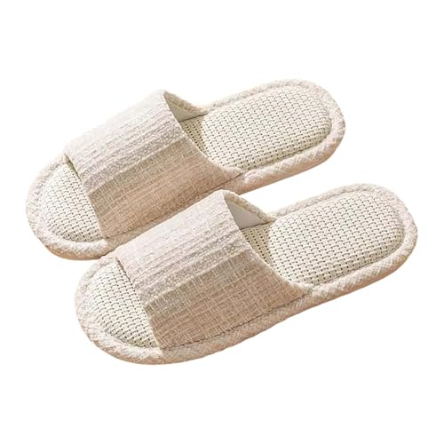 Hausschuhe Damen Pantoletten Bequem Winter Hausschuhes Damen Warm Pantoffeln Leinen Filzpantoffeln Mode Filzhausschuhe Bequem Hauslatschen Einfarbig Winterschuhe Mode Slippers Flach Slippers von Generisch