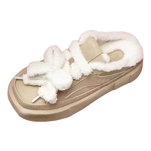 Hausschuhe Damen Pantoletten Hausschuhe Damen Herren Plüsch Geschlossen Leicht Flauschige Filz Mit Flexiblen Obermaterial Hauslatschen Casual Weichen Weichen Filz von Generisch