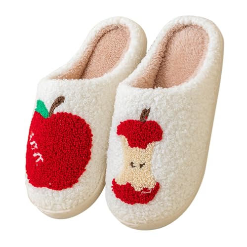 Hausschuhe Damen Plüsch Flauschig Filzpantoffeln Weiche Herbst Winter Hüttenschuhe Geschlossen Gefüttert Gästepantoffeln Unisex Tiere Kuschel Slipper rutschfest Casual Orthopädische Hausschuhe von Generisch