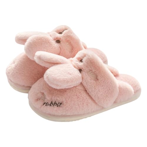 Hausschuhe Damen Plüsch Lustig Hausschuhes Damen Pantoletten Bequem Hasenohren Filzhausschuhe Wärme Filzpantoffeln Cute Hauslatschen Für Filz Wollkies Winterschuhe Minimalist Gästehausschuhe von Generisch