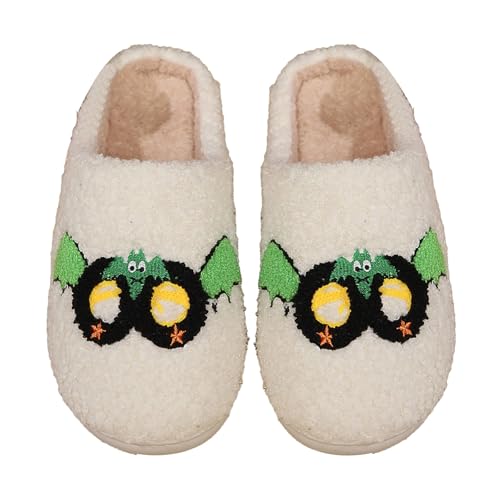 Hausschuhe Damen Plüsch Lustig - Winter Pantoffeln Herren Halloween Hausschlappen Unisex Slippers Paare Hauspantoffeln Bequem Heimschuhe Slip-On Filzpantoffeln Baumwolle Hüttenschuhe von Generisch