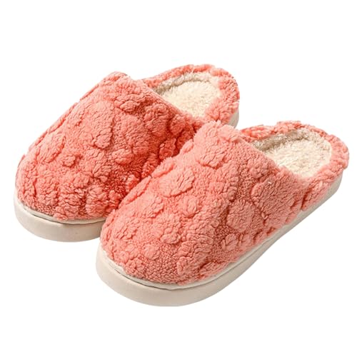 Hausschuhe Damen Plüsch Pantoffeln Herren Winter Warme Hauspantoffeln Flaumig Filzpantoffeln Memory Foam Schlappen Flauschige Slipper Gefütterte Pantoletten Bequeme Hüttenschuhe Hausschlappen von Generisch