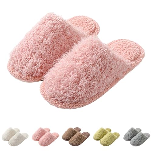 Hausschuhe Damen Plüsch Pantoffeln Women Winter Slippers Plush Winterhausschuhe Gefütterte Kuschelhausschuhe rutschfeste Baumwollschuhe Flauschige Filzpantoffeln Thermo Hausschlappen Filzhausschuhe von Generisch