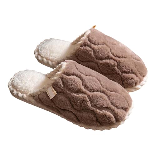 Hausschuhe Damen Plüsch Rosa Hausschuhes Damen Geschlossen Winterschuhe Flach Pantoffeln Wame Hauspantoffeln Slip On Filzhausschuhe Einfarbig Schlappen Freizeit Filzpantoffeln von Generisch
