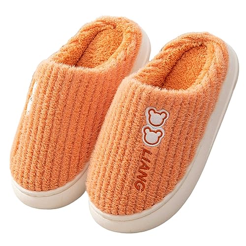 Hausschuhe Damen Plüschtier Nicht Rutsch Pantoffeln Weiche Bequeme With Memory Foam Schlapfen Casual Gästehausschuhe Für Indoor & Outdoor Im Herbst Und Winter von Generisch