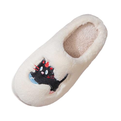 Hausschuhe Damen Plüschtier Rutschfeste Plüsch Pantoffeln Bequem Weiche With Memory Foam Wärmeschuhe Slip-On Gästehausschuhe Herbst/Winter Drinnen Und Draußen von Generisch
