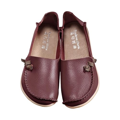 Hausschuhe Damen Sandalen Bequem Weite H Leichte Sommerschuhe Damen Freizeitschuhe Offene Slippers Leder Gartenschuhe Flache Sandalen Wasserdicht Trekkingschuhe Outdoorsandale Strand Schuhe Mokassins von Generisch