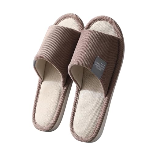 Hausschuhe Damen Sommer Herren Anti Rutsch Hausschlappen Atmungsaktiv Offener Zehen Schlappen Slip-On Gästehausschuhe Für Drinnen Und Draußen von Generisch