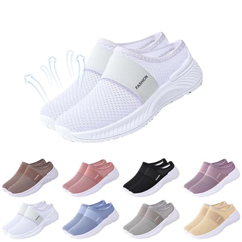 Hausschuhe Damen Sommer - Orthopedic Slippers Outdoorschuhe Mesh Diabetiker Damenchuhe Slip On Orthopädische Weite H Hausschuhe Atmungsaktive Pantoletten Sommerschuhe Rutschfest Arbeitsschuhe von Generisch