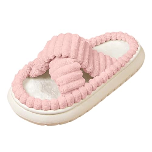 Hausschuhe Damen Warm Bequeme Plateau-Hausschuhe mit offenem Zehenbereich für Damen, für, drinnen draußen, Freizeitkleidung, weiche Schuhe (37) von Generisch