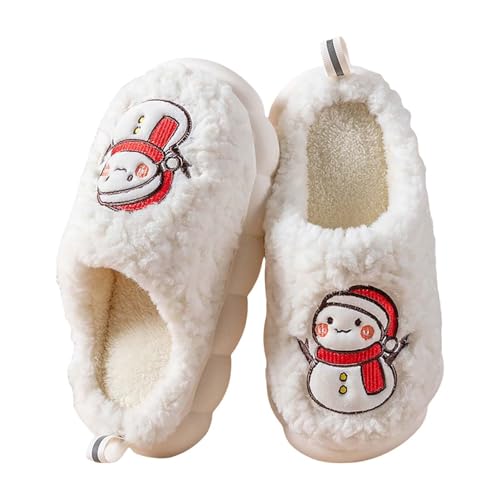 Hausschuhe Damen Weihnachten Slipper Kuschel Plüsch Pantoffeln Frauen Warme Flauschige Hauspantoffeln Rutschfest Gefüttert Slippers Indoor Outdoor Winterpantoffeln Damenhausschuhe Plüschhausschuh von Generisch
