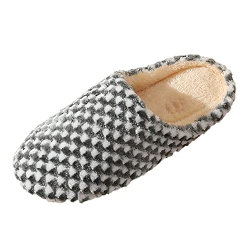 Hausschuhe Damen Winter Feste Sohle Filz Hausschuhe Damen Mit Filzsohle Plüschhausschuhe Flauschige Winterhausschuhe Wärmende Damenhausschuhe Breite Füße Baumwollschuhe Thermo Hausschlappen Elegante von Generisch