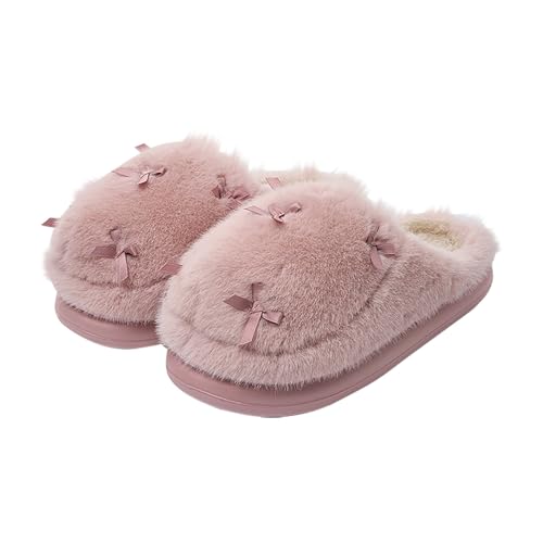 Hausschuhe Damen Winter Gefüttert Schuhe rutschfeste Pantoletten Warm Hausschlappen Filzhausschuhe Filzpantoffeln Bequeme Flauschige Slippers Wohnschuhe Outdoor Indoor von Generisch