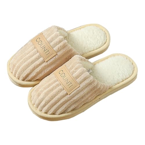 Hausschuhe Damen Winter Gefüttert Schuhe rutschfeste Pantoletten Warm Hausschlappen Filzpantoffeln Filzhausschuhe Frauen Bequeme Slippers Winterschuhe Outdoor Indoor von Generisch