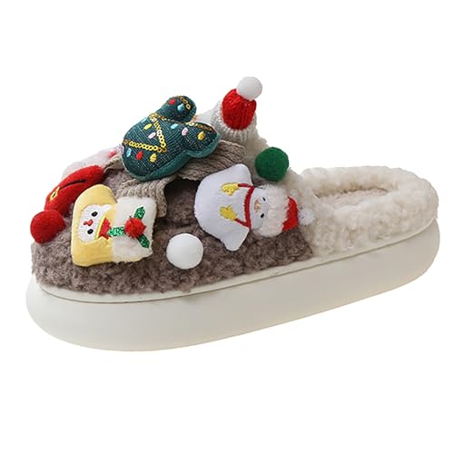 Hausschuhe Damen Winter Hausschuhe Damen Herren Plüsch Geschlossen Leicht Flauschige Filz Mit Flexiblen Obermaterial Puschen Bequem Ergonomische Weichen Filz von Generisch