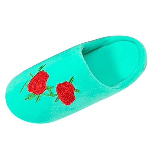 Hausschuhe Damen Winter Lustig Hausschuhes Damen Geschlossene Pantoffeln Stickerei Hauspantoffeln Slip On Filzhausschuhe Freizeit Filzpantoffeln Mode Slippers Flacher Absatz Pantoletten von Generisch