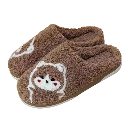Hausschuhe Damen Winter Memory Foam Flauschige Pantoffeln rutschfeste Pantoletten Warm Hausschlappen Filzpantoffeln Filzhausschuhe Frauen Bequeme Slippers Winterschuhe Für Innen Außen von Generisch