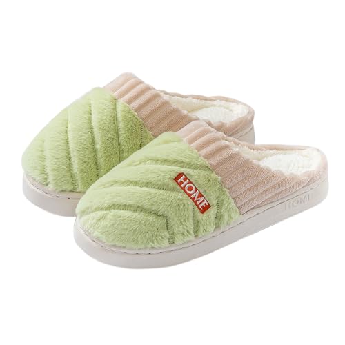 Hausschuhe Damen Winter Memory Foam Flauschige Pantoffeln rutschfeste Unisex Warm Hausschlappen Filzpantoffeln Filzhausschuhe Frauen Clogs Slipper Damenschuhe Für Drinnen Und Draußen von Generisch