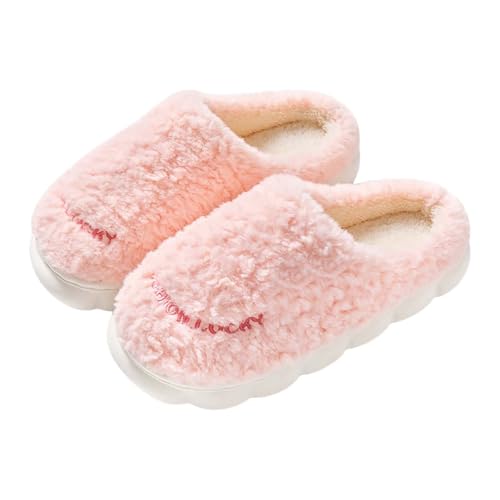 Hausschuhe Damen Winter - Pantoffeln Damen Plüsch Einfarbig Pantoletten Hauspantoffeln Bequem Haushaltsschuhe Teddy-Fleece Filzpantoffeln Süße Plüschhausschuhe Rutschfest Winterhausschuhe von Generisch