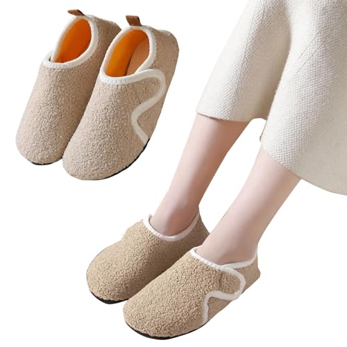 Hausschuhe Damen Winter Plüsch Flauschig Filzpantoffeln Damen rutschfest Weiche Home Slippers Warm Kuschel Hausschuhe Geschlossen Unisex Gästehausschuhe Leichte Breite Füße Hausschlappen von Generisch