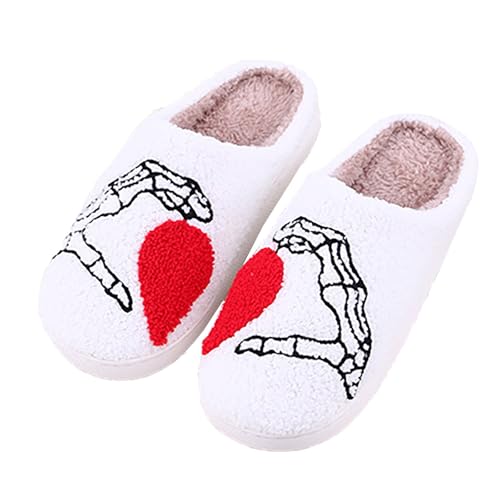 Hausschuhe Damen Winter Plüsch Pantoffeln - Pantoffeln Herren Paare Hausschlappen Unisex Hauspantoffeln Bequem Haushaltsschuhe Modern Slippers Baumwolle Hüttenschuhe Halloween Pantoletten von Generisch