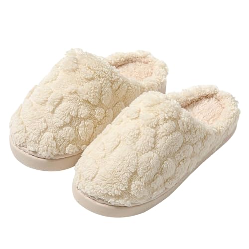 Hausschuhe Damen Winter Plüsch Pantoffeln rutschfeste Pantoletten Warm Hausschlappen Filzpantoffeln Filzhausschuhe Bequeme Flauschige Slippers Damenschuhe Für Innen Außen von Generisch