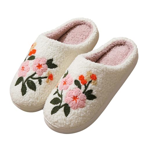 Hausschuhe Damen Winter Plüsch Pantoffeln rutschfeste Unisex Warm Hausschlappen Filzhausschuhe Filzpantoffeln Frauen Bequeme Slippers Winterschuhe Outdoor Indoor von Generisch