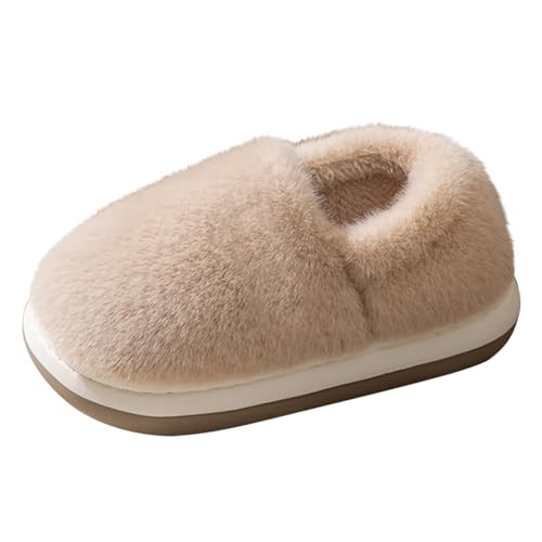 Hausschuhe Damen Winter Plüsch Warme Pantoffeln rutschfeste Flache Slipper Weiche Flauschige Pantoletten Memory Foam Sohlen von Generisch