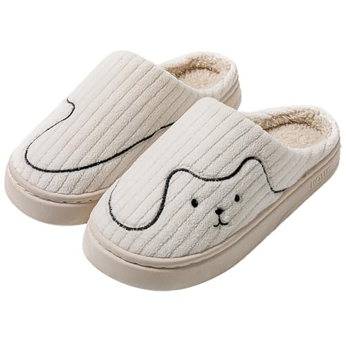 Hausschuhe Damen Winter Slippers Plüsch Pantoffeln Dicker Sohle Slippers Teenager Mädchen Kuschel Warme Schuhe Weicher Bequeme Hauspantoffeln Plüschhausschuh Winterpantoffeln Pantoffel Schlappen von Generisch