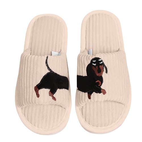 Hausschuhe Damen Winter Tiere - Pantoffeln Damen Plüsch Winterpantoffeln Cotton Pantoletten Freizeit Latschen Cozy Hausschlappen Winter Slipper Warme Slippers Herbst Outdoorschuhe Baumwolle Schlappen von Generisch