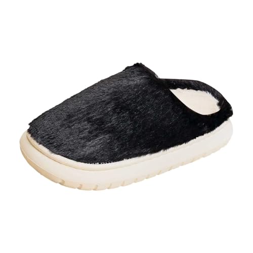 Hausschuhe Damen Winter Uni Velours Design Paare Unisex Gemütliche Pantoffeln Für Zuhause Flauschig Gefüttert Weiche Sohle Drinnen Draußen von Generisch