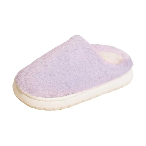 Hausschuhe Damen Winter Uni Velours Design Paare Unisex Gemütliche Pantoffeln Für Zuhause Flauschig Gefüttert Weiche Sohle Drinnen Draußen von Generisch