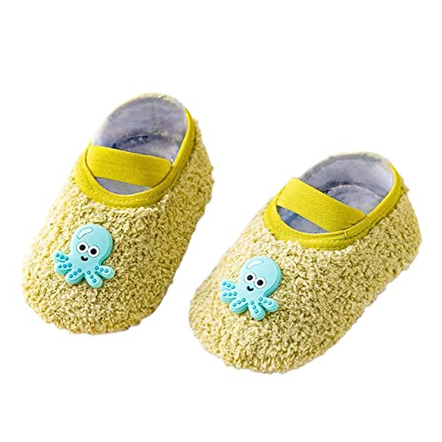 Hausschuhe Gummisohle Baby-Kleinkind-Rutsch-Socken, süße Bodensocken, 4 Monate bis 4 Jahre Baby Walz Lauflernschuhe Sockenschuhe Floor Socken Bodensocken (Green, 18-24 Months) von Generisch