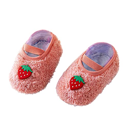 Hausschuhe Gummisohle Baby-Kleinkind-Rutsch-Socken, süße Bodensocken, 4 Monate bis 4 Jahre Baby Walz Lauflernschuhe Sockenschuhe Floor Socken Bodensocken (Red, 10-18 Months) von Generisch
