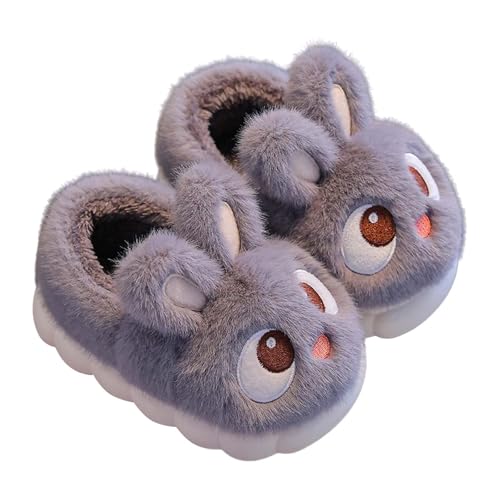 Hausschuhe Helle Sohle Children Boys Girls Winter Slippers Anti Slip Indoor Shoes Big Kids Adult Cotton Slippers Jungs Hausschuhe 27 (Grey, 37 Big Kids) von Generisch