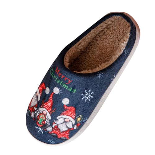 Hausschuhe Herren Damen Unisex Gruselig Weihnachtsmann Pantoffeln Leichte Weiche with Memory Foam Schlapfen Slip-On Gästehausschuhe Herbst/Winter Für Drinnen Und Draußen von Generisch