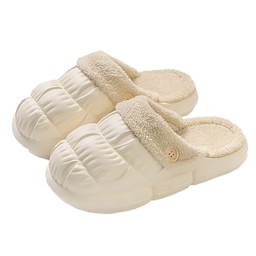 Hausschuhe Herren Geschlossen Leder Filzhausschuhe Für Herren Mit Filzsohle Winterhausschuhe Warm Gefüttert Kuschelhausschuhe Flauschige Baumwollschuhe Kuschelig Filzpantoffeln Weich Hausschlappen von Generisch